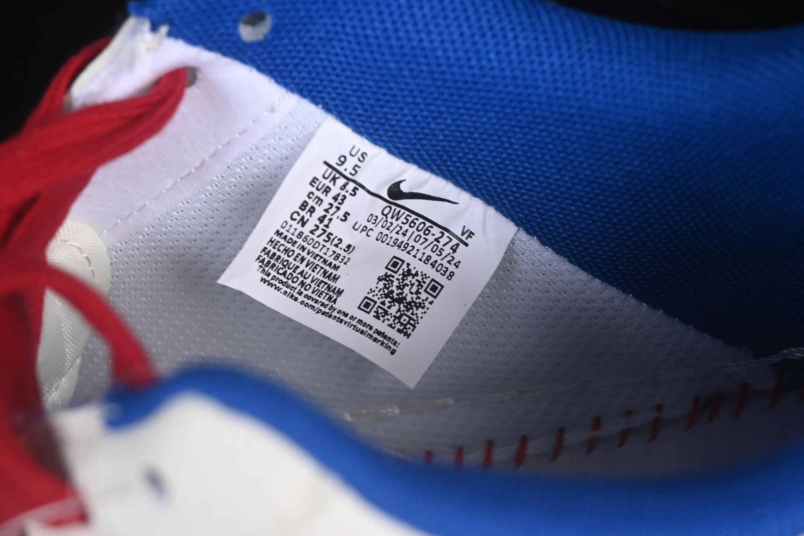 All categories Nk Air Force 1 Air Force series Nk Air Force 1 Low Air Force low-top Nike Air Force 1'07 Low NBA joint Clippers beige blue and red Air Force 1 low-top casual sneakers QW5606-274